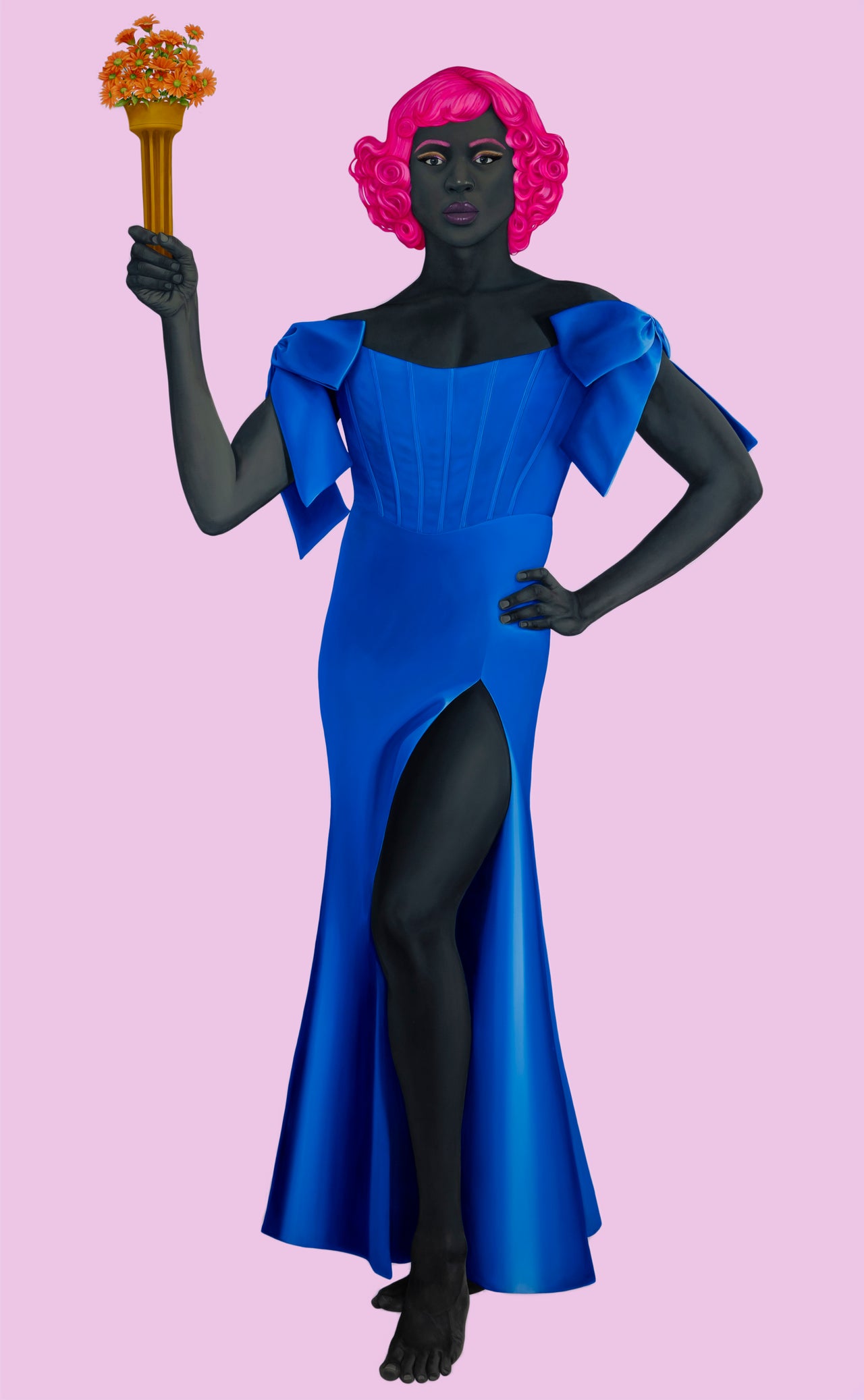 Artist Amy Sherald canceled an upcoming show at the National Portrait Gallery because, she said, the gallery told her she may have to remove this painting, "Trans Forming Liberty," to appease Trump.